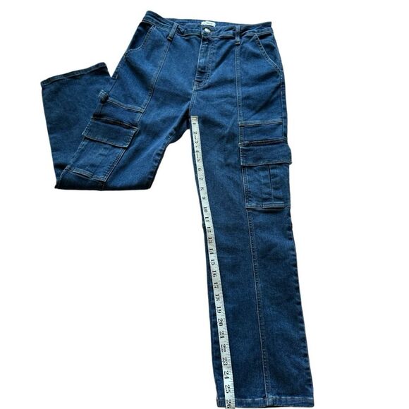 NWT SIMKHAI River Cargo Dark Wash Denim Blue Jeans Size 31 - Picture 12 of 13